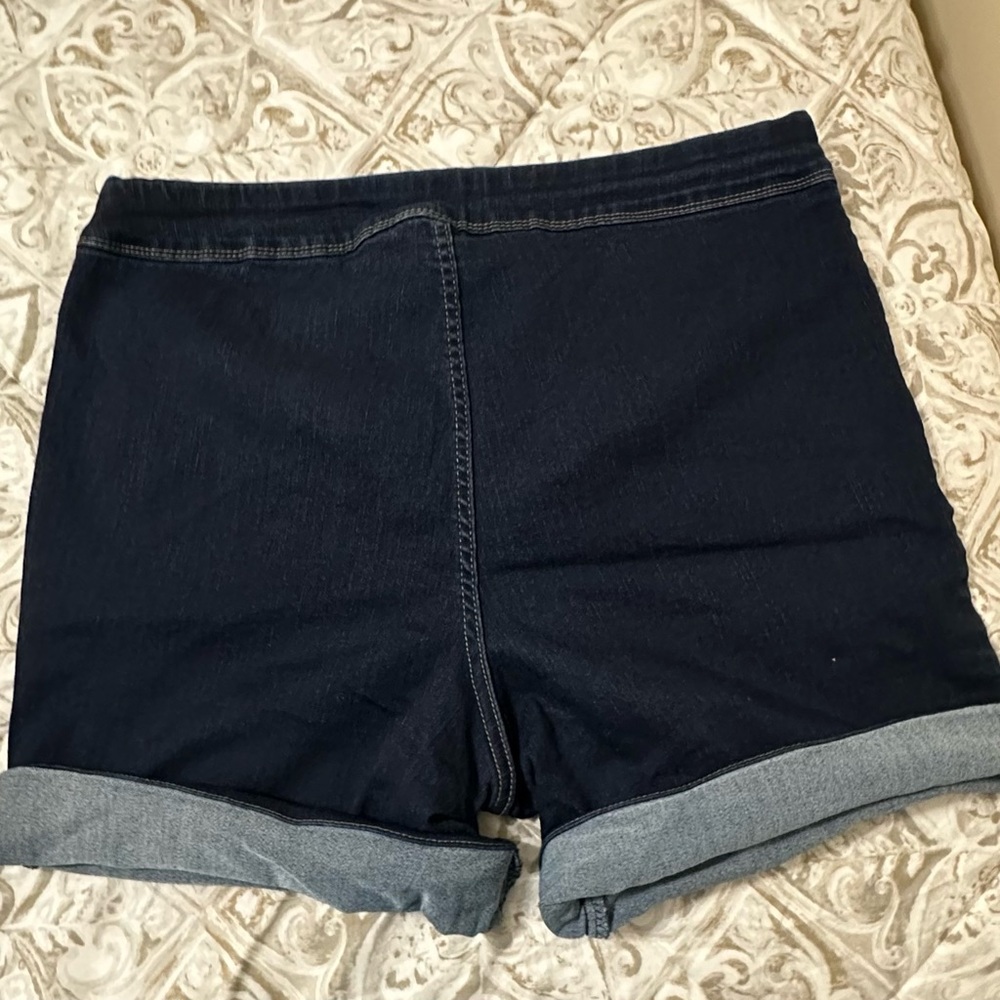Terra & Sky Dark Blue Denim Jean Shorts – Size 14W (0X) - Picture 4 of 4